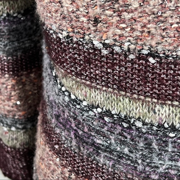 Chico's Sweater long sleeve cozy multi color striped wool blend Size Chico 1 - Picture 5 of 7